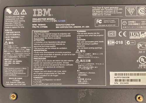 IBM iLV300 DL Projector - Picture 4 of 6