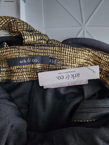 NWT Ark & Co. Women Gold Black Romper Size Medium - Picture 5 of 9