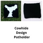 COW Potholder.Handmade Crochet Potholder w/Cowhide Design. Country Kitchen Decor