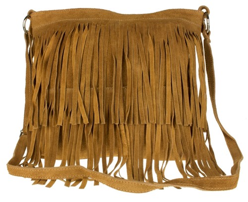 Large Genuine Suede Vera Pelle Shoulder Bag Crossbody Designer Slouch Fringe - Picture 62 of 112
