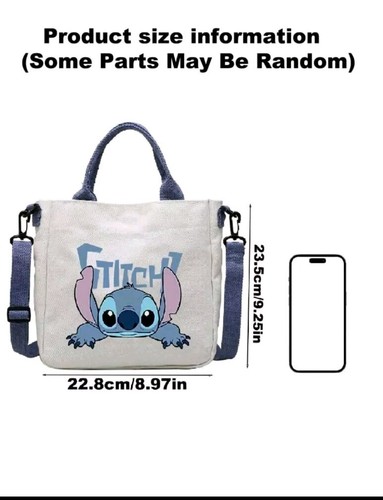1 Stück Schultertasche Freizeit Disney Stich Canvas Beuteltasche mit Riemen Crossbody Handtasche - Bild 2 von 5