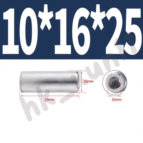 A2 STAINLESS STEEL ALL THREAD SLEEVE ROD BAR STUD ROUND CONNECTOR TUBE LONG NUTS - Picture 134 of 174
