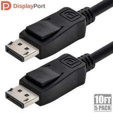 5x 10FT Display Port DisplayPort 2.0 DP Cable Cord 16K 60Hz 8K 120Hz Monitor PC