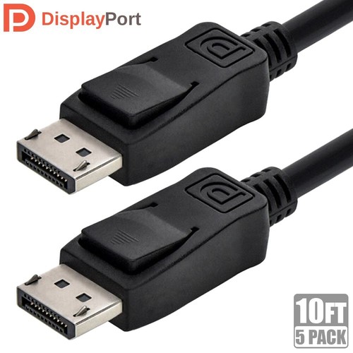 5x 10FT Display Port DisplayPort 2.0 DP Cable Cord 16K 60Hz 8K 120Hz Monitor PC - Afbeelding 1 van 6