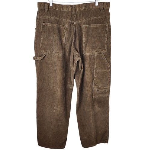 VTG Y2K Pants Mens 40x32 Corduroy Cargo Faded Glory Brown Baggy Grunge 90s - Picture 7 of 12