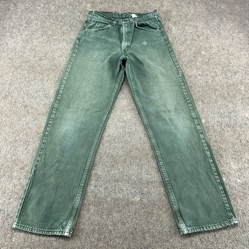 VINTAGE Levis 560 Jeans Men 29x32 Green Loose Straight Orange Tab Dark Baggy 90s - Picture 2 of 17