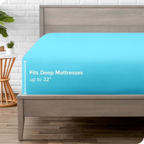 Bare Home 22" Deep Pocket Fitted Sheet - Premium 1800 Microfiber - Picture 124 of 147