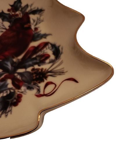 Lenox Winter Greetings Gold Trim Tree Dish - Picture 5 of 12