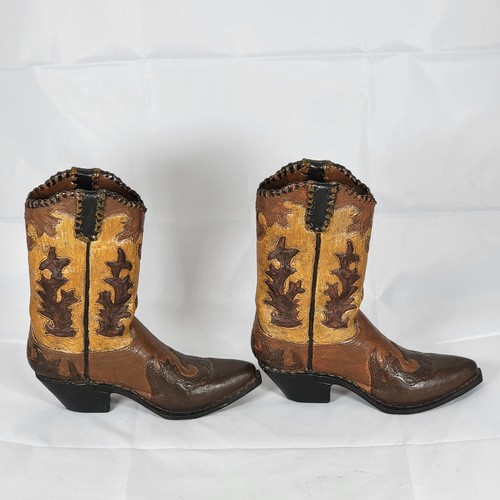 Western Cowboy Boot Vase Distressed Decorative Very Detailed ( 2 ) Resin? - Picture 4 of 18