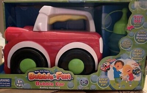 BUBBLE SILLY CAR SOUND & LIGHTS BLOWING BUBBLES FUN (RED, BLUE) SUPER CUTE!! - Picture 1 of 4