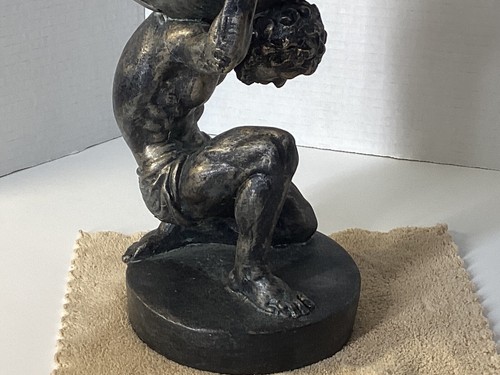 Atlas Carrying World Statue Figur - Bronzefarben Resin - Top Zustand - Bild 15 von 18