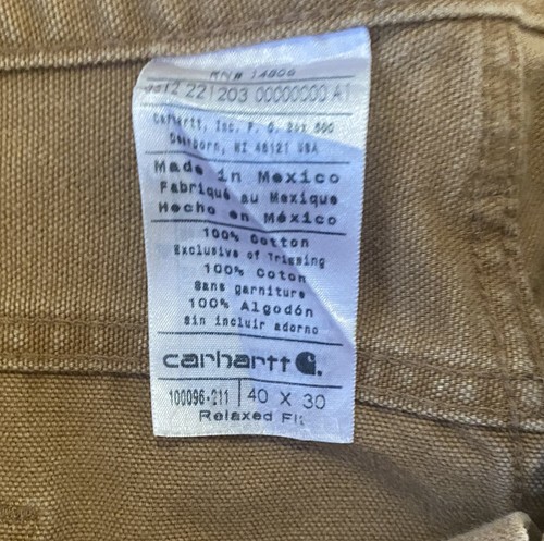 Carhartt Men's Weathered Duck Work 5 Pocket Brown Pants 100096 211 40" X 30" - Picture 4 of 4