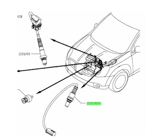 O2 sensor 4 piece Genuine for Nissan Skyline R35 GT-R 22693-JF00A 22693-JF00B - Bild 2 von 2