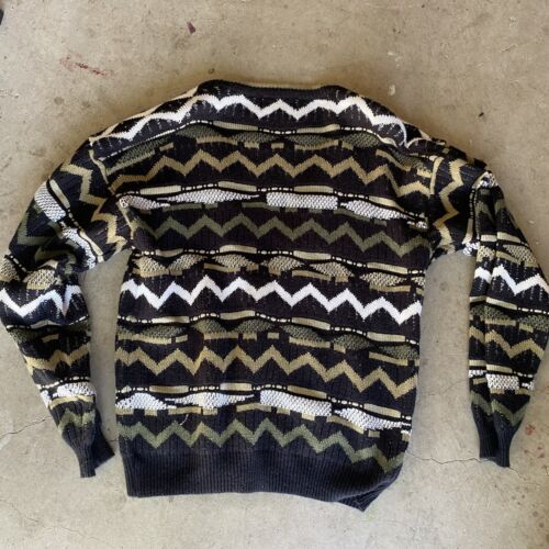 Vintage Expressions Int’l Coogi Style Sweater Large Cardigan Knit Taiwan 90s - Picture 3 of 7