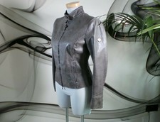 Nwt Matchless M5 Blouson Lady Real Leather Fitted Grey Biker Jacket Coat Size 10
