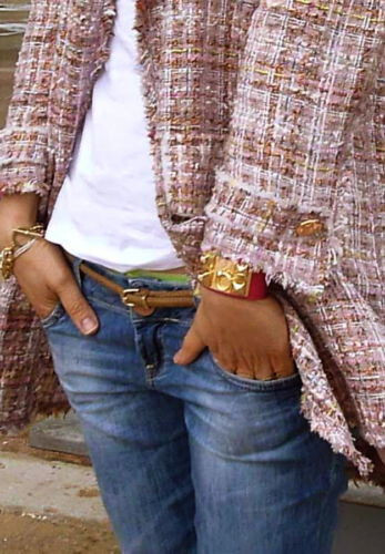 A372 ZARA MUJER FANTASÍA TWEED ROSA LARGO ORO BOTONES ABRIGO CHAQUETA BLAZER - L - Imagen 2 de 14