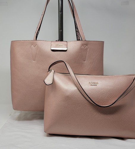 GUESS Bobbi Pink Snake Print Inside Out Reversible 3 in 1 Tote Handbag Set - Bild 5 von 13