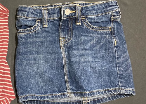 Girls Old Navy & Gap Outfit size 5 - Red Striped Top w/Jean Skirt EUC - Picture 5 of 7