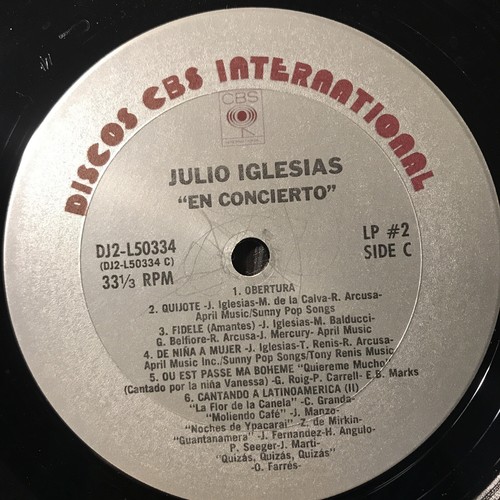 Julio Iglesias "En Concierto" 1983 Discos CBS International DJ2-L50334 Lp Ex - Picture 8 of 10