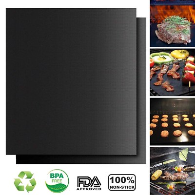 2-10pcs BBQ Grill Mat Non-stick Reusable Barbecue Pad Cooking Sheet Pad