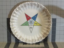 Vintage SHAW Nashville Plate Order Of The Eastern Star Masons Freemason 23k Gold