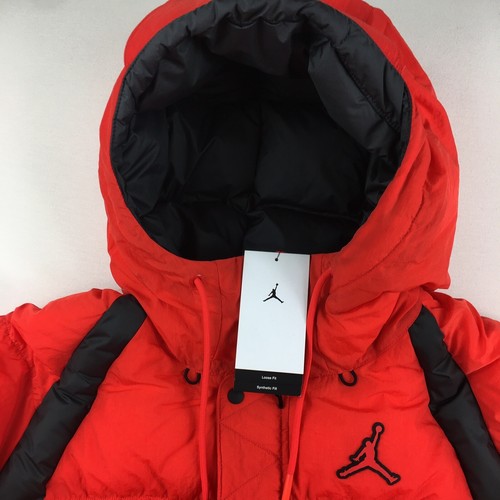 Jordan Essentials Puffer Hooded Jacket Bred Red Black DA9806-673 Men’s Size XL - Picture 3 of 6