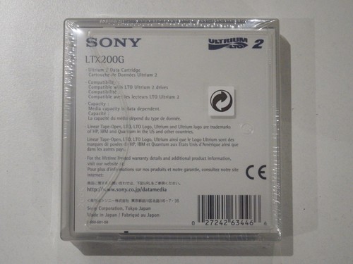 Sony LTO-2/Ultrium-2 Data Tape/Cartouche 200/400 Go LTX200G NEUF - Photo 2/3