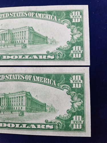 🌟(2) FR#2006 $10 1934-A Federal Reserve Note PHILADELPHIA SEQUENTIAL SERIAL UNC - Picture 6 of 6