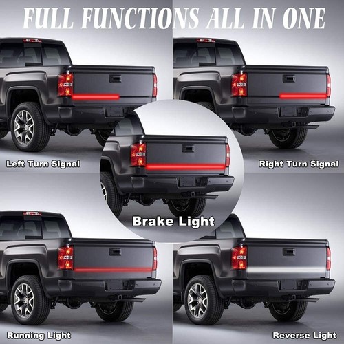 LED Strip 5ft Red 2 Row Tailgate Light D Truck Turn Signal Bed Brake Stop Backup - Picture 7 of 12