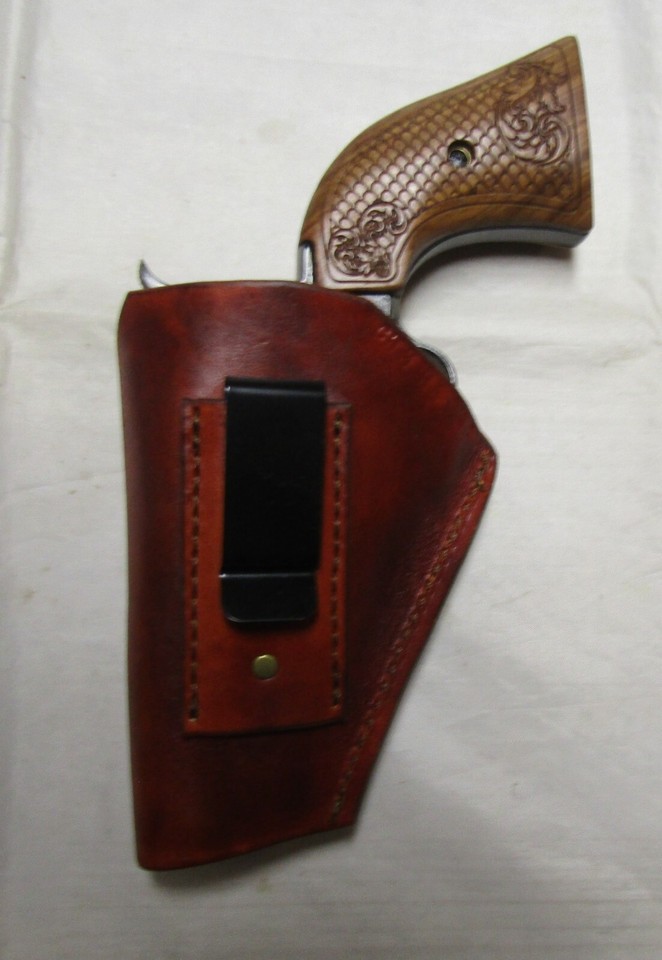 Left Hand Leather Belt Holster For Taurus 85 Revolver | 38 Special Compatible | Black & Tan Options