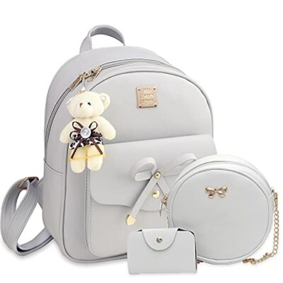 #ad #ad Bowknot Mini Leather Backpack 3 PCS Cute Small Backpack Purse for Women Girls