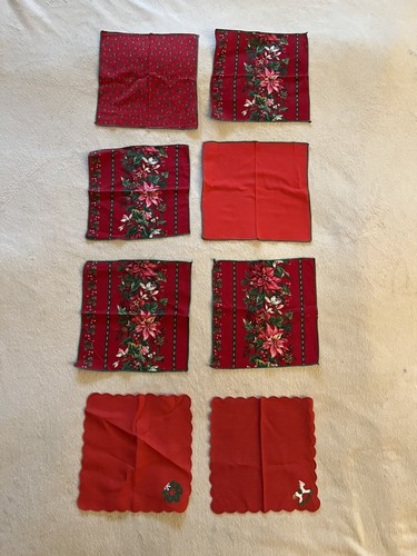 Vintage Ladies Hankerchiefs Christmas Embroidered Lot Of 8 Holiday Mint Cond. - Bild 1 von 18