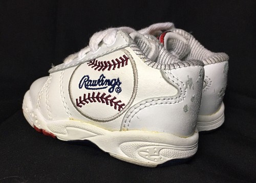 Vintage Rawlings Toddler Baseball Stitch Shoes Size 3W - Picture 4 of 12