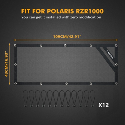 NICECNC Rear Window Net Window Mesh UTV For Polaris RZR XP 1000 Turbo 2014-2023 - Picture 7 of 10