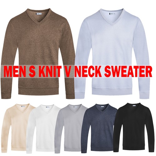 Solid Polyester VNeck Knit Lightweight Pullover Sweater - Picture 1 of 16