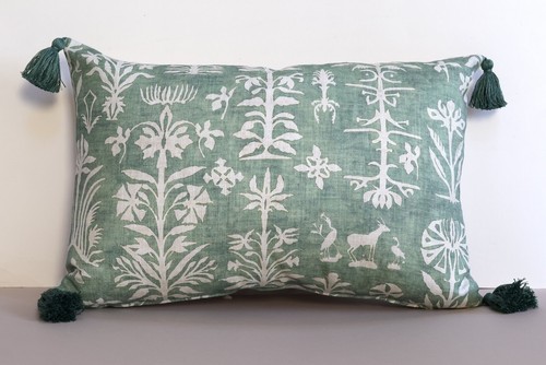Lewis & Wood Designer Linen Cushion Cover Papyrus with Cotton Tassels 40 x 60 cm - Picture 8 of 10