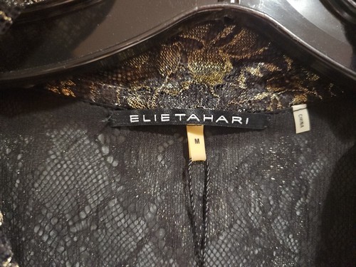 ATEMBERAUBENDES TAHARI GOLD & SCHWARZ SPITZE REMY TOP NEU MIT ETIKETT $ 298 Gr. M - Bild 3 von 6