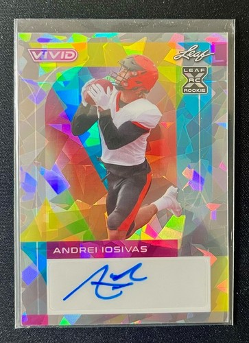 2023 Leaf Vivid Andrei Iosivas XRC Crystal Silver Rookie Auto Autograph RC #9/9 - 第 1/3 張圖片