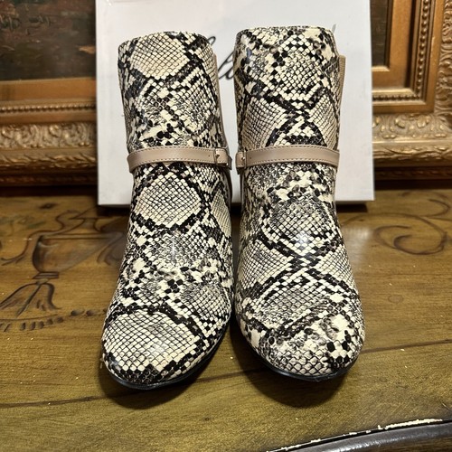 Women's Snake Skin Patterned Ankle Boots Zip Up Shoes Heels Printed Boots 7.5 M - Picture 4 of 24