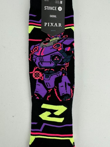 Calcetines para hombre talla mediana postura crew Disney PIXAR Buzz Lightyear Zurg negros nuevos con etiquetas - Imagen 6 de 11