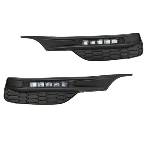 For 2016 2017 Honda Accord Sedan Front Bumper Grille Grill & LED Fog Lights Set - Picture 9 of 19