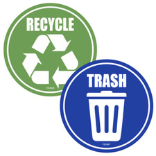 Trash Recycle Sticker - Home Office Container Symbol Vinyl Decal Choose Size