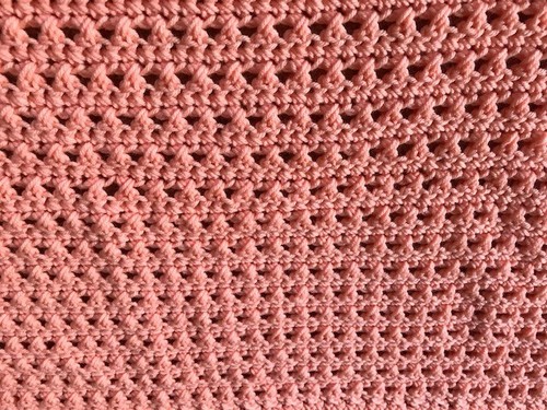 Hand crochet peach color baby blanket,new,soft,warm,baby shower gift,keepsake - Picture 3 of 4