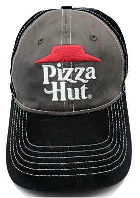 PIZZA HUT hat gray / black adjustable cap | eBay