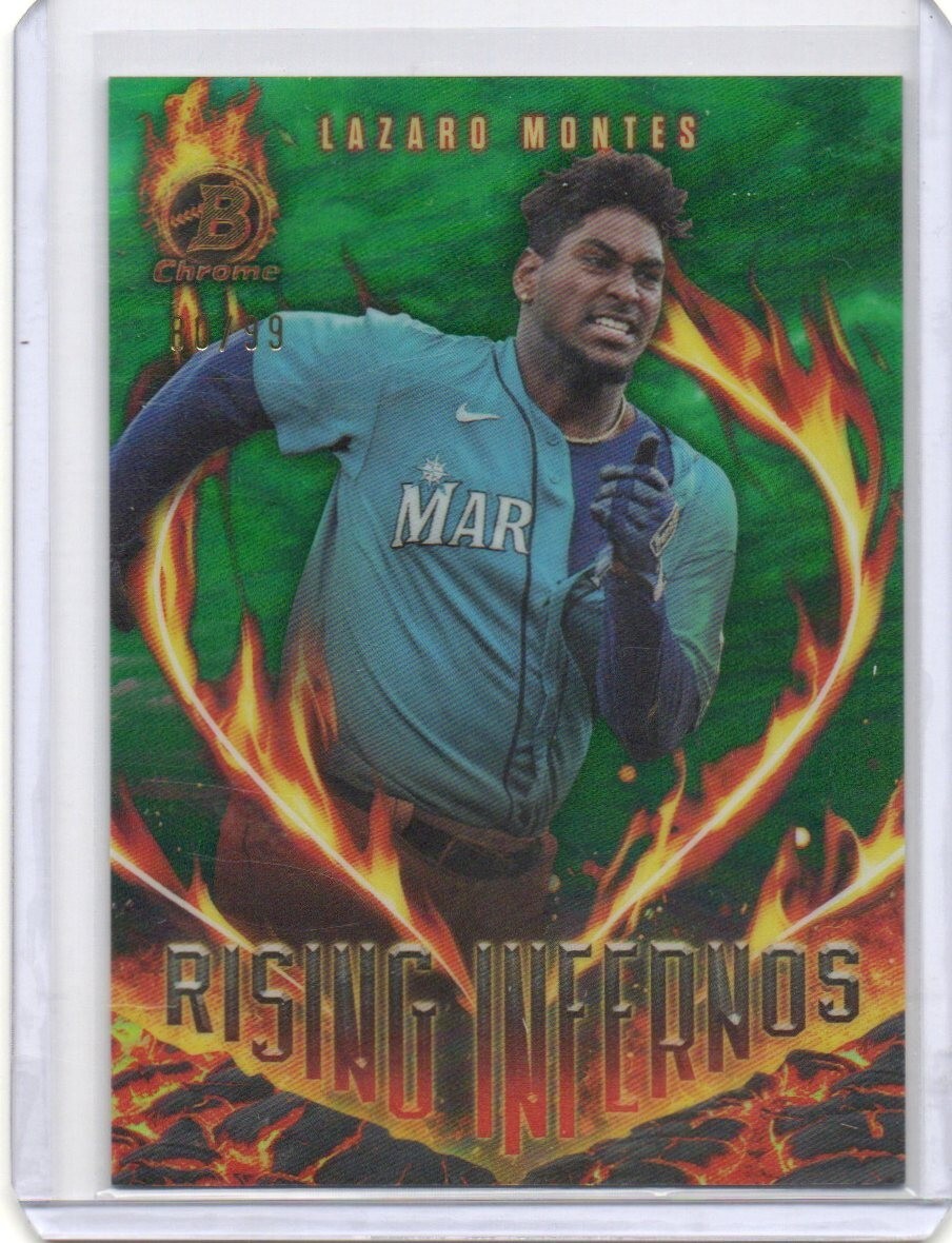 2024 Bowman Chrome Lazaro Montes Rising Infernos Green Refractor 80/99 #R1-19