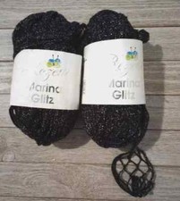 crochet glitter yarn lot ruffle rozetti marina glitz 100gr  black  new