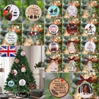 DIY Handmade Wooden Round Bauble Hanging Ornament Christmas Tree Hanging Decors