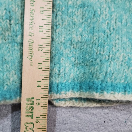 Vintage Cardigan Sweater Womens 38 Green Blue Wool Mohair Handmade In Italy - Picture 14 of 21