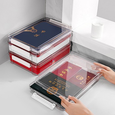 Stackable Desktop File Storage Box A4 File Organizer With Lid Storage Box _cn