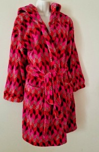 NWT-Vera-Bradley-Bohemian-Chevron-Wrap-Robe-w-Hood-amp-Pockets-Polar-Fleece-Sz-S-M